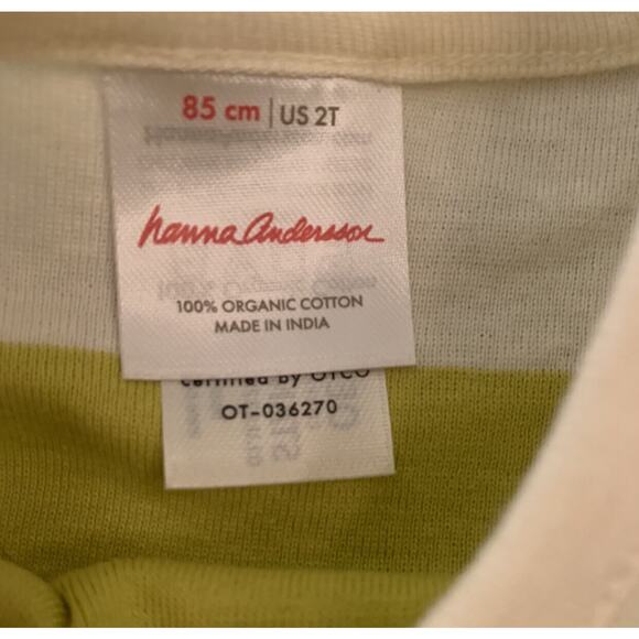 Hanna Andersson NWT Yellow / White Stripe Dress with Bloomers. Size 2 - Picture 3 of 4